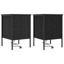  Sengeskaps 2 pcs Svart eik 42 x 41 x 61 cm Konstruert tre