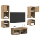  TV Vegg Enheter 8 pcs Artisan Eik Konstruert tre