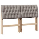  Polstret sengegavl Gråbrun 135 cm Massiv furu