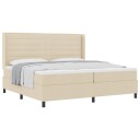  Bokspring Seng med Madrass Krem 200x200 cm Stoff