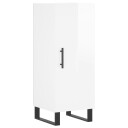 Skjenk høyglans hvit 34,5x34x90 cm konstruert tre