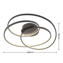 Lindby Kateryna LED-taklampe svart Ø 60 cm