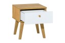 Nature Nattbord 40 cm med Oppbevaring Hvit/Eik - Tre/natur