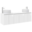 vidaXL Baderomsskapsett 3 stk. Høgglans hvit 49,5 x 44,5 x 66 cm
