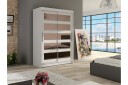 Estella Garderobe 120 cm Skyvedører 5-Delt Speil - Hvit