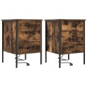  Sengeskaps 2 pcs Røkt eik 42 x 41 x 61 cm Konstruert tre