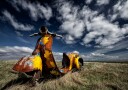 Rusted Vespa Field Plakat / 30x40