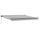  Innvendbar Markise Antrasitt og Hvit 400x300 cm stoff