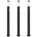 vidaXL Pullertlamper med sensor og stikkontakt 3 stk 110 cm rustfritt stål IP44