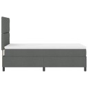  Box Spring Seng med Madrass Mørk Grå 100x200 cm Stoff