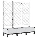 vidaXL Hageplanter med espalier og hjul 3 stk. Hvit PP