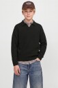 Jack & Jones Jjesoho Ollie Knit Split Neck Jnr   Black   164