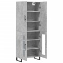 vidaXL Highboard betong grå 69,5x34x180 cm konstruert tre 8720845410087