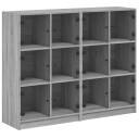  Bokhylle med dører grå sonoma 136x37x109 cm konstruert tre 8721012216051