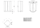 Dusjkabinett SOFIA basic 90x90x210cm hvit/hvit støpemarmor