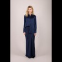 Kalinka Blouse Dark Navy M Oversized satin blouse