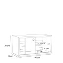 Hübsch Slide Shelf Blue   BLUE,NATURAL   40X20X20 cm