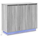  Sideboard med LED i Grå Sonoma 90x32x75 cm Laget av tre