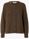 Selected Femme Lulu Long Sleeve Knit Short Cardigan Brun M