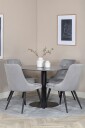 Venture Home   Spisegruppe Estelle med 4 stk stoler Velvet Deluxe   Grå