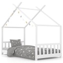 Sengeramme for barn heltre furu 80x160 cm - hvit