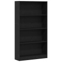 Bokhylle svart eik 80x24x143 cm konstruert tre