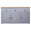 vidaXL Skjenk grå 135x40x80 cm heltre furu Panama Range