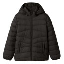 Name It NkfMarble Barnejakke Svart 128 med Avtagbar Hette