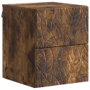  Vegghengt Nattbord 2 pcs Røkt Eik 34,5 x 33 x 40 cm