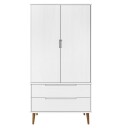  Garderobe MOLDE hvit 90x55x175 cm heltre furu