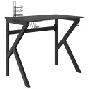vidaXL Gamingbord med K-formede ben svart 90x60x75 cm