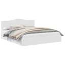  Seng med Oppbevaring med skuff Hvit 180 x 200 cm Konstruert tre