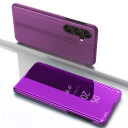 Hurtel Clear View Flipdeksel for Samsung Galaxy S25 Rosa