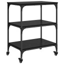 vidaXL Kjøkkenvogn Svart Eik 60 x 41 x 76 cm Konstruert tre