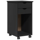 vidaXL Rullende skap Svart 34 x 39 x 65,5 cm Massiv furu