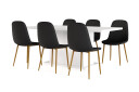Concept 55 Griffith Spisebord 180 cm Uttrekkbart med ileggsplate + 6 stk Naira stol svart med eikeben   Hvit/Svart