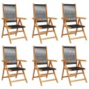  Lenestoler for hage 6 stk svart heltre akasie 3214530