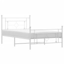 vidaXL Sengeramme i metall med hode- og fotgavl hvit 107x203 cm 8721012249356