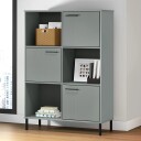 vidaXL Bokhylle med metallben gr? 90x35x128,5 cm heltre OSLO