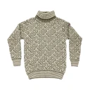 Devold Unisex Svalbard Sweater High Neck XS , Olive/Offwhite
