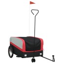 vidaXL Sykkelvogn svart og rød 45 kg jern