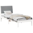  Sengestamme med hodegjerde Hvit 80 x 200 cm Massiv furu