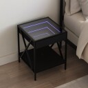  Salongbord med Infinity LED svart 40x40x49 cm 3284096