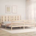 vidaXL Sengeramme med hodegavl 200x200 cm heltre