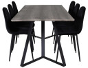 Venture Design Marina & Polar spisegruppe Grå/svart 6 st stoler & bord 180 x 90 cm