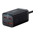 Baseus GaN3 Pro 65W Hurtiglader 4-porter USB-C og USB-A Sort