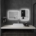 LED baderomsspeil 80x60 cm med 3X forstørrelse