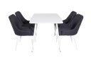 Venture Design Polar & Plaza spisegruppe Hvit/svart 4 st stoler & bord 120 x 80 cm