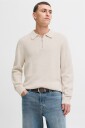 Jack & Jones   Langermet pologenser Jprblamilano Stitch Knit Zip Polo S   Hvit