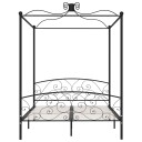 vidaXL Himmelsengeramme svart metall 160x200 cm